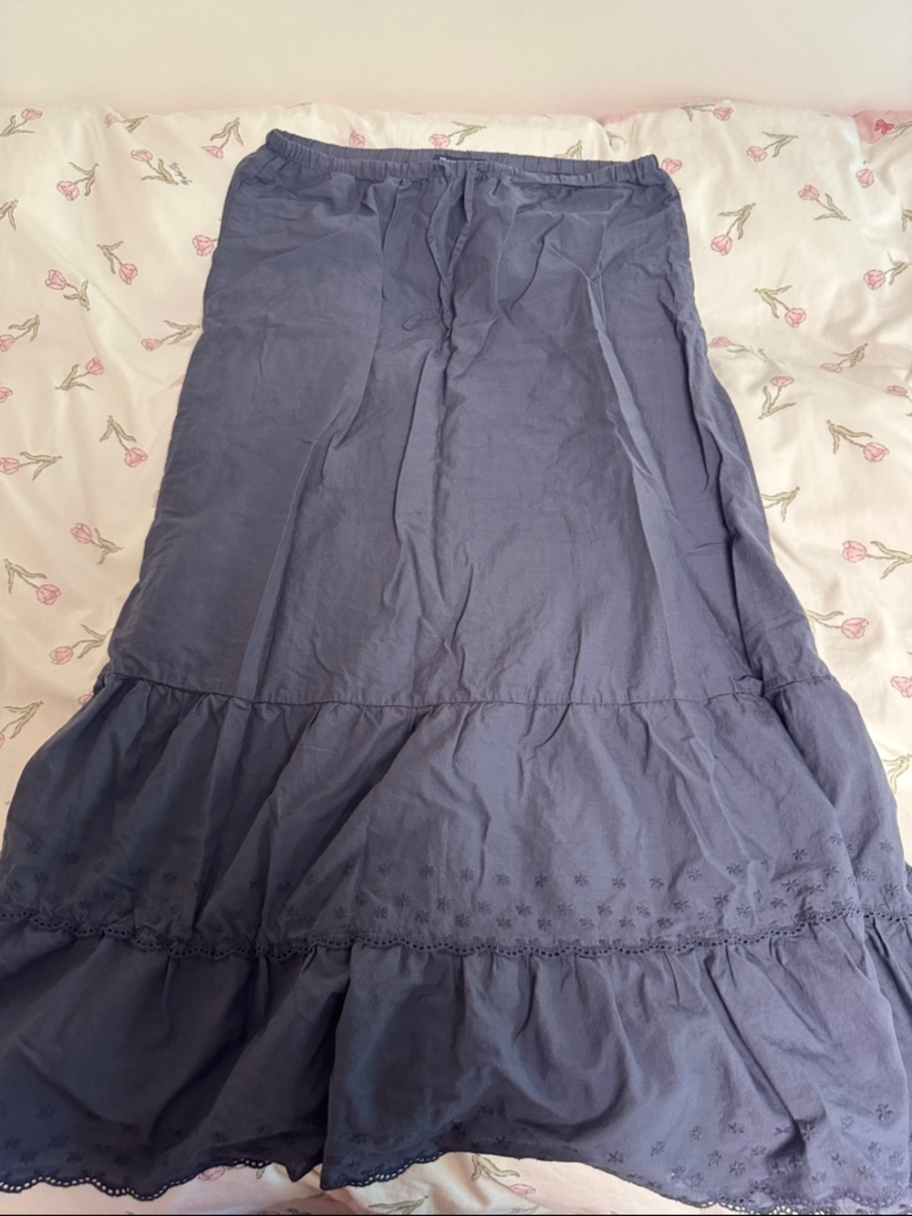 Brandy Melville Navy Blue Tiered Maxi Skirt